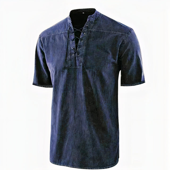 Casual and stylish V-neck shirt for summer, lightweight and breathable for warm-weather comfort.







