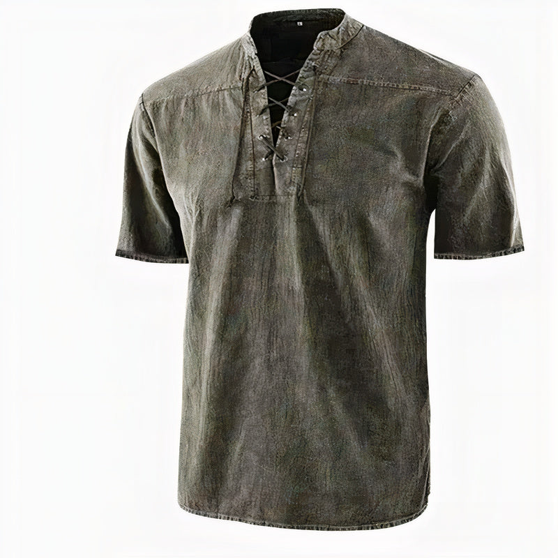 Casual and stylish V-neck shirt for summer, lightweight and breathable for warm-weather comfort.







