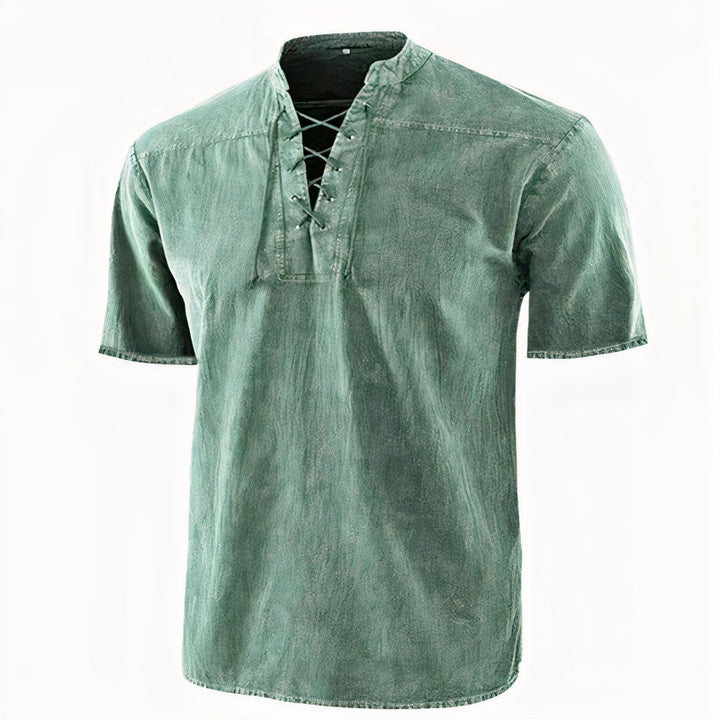 Casual and stylish V-neck shirt for summer, lightweight and breathable for warm-weather comfort.







