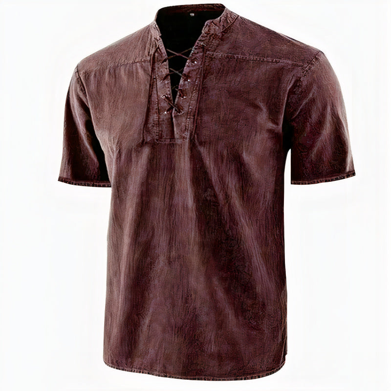 Casual and stylish V-neck shirt for summer, lightweight and breathable for warm-weather comfort.







