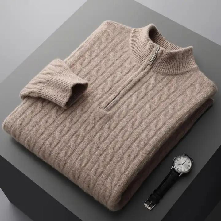 Casual warm autumn sweater for men, offering soft fabric and a stylish, relaxed fit.







