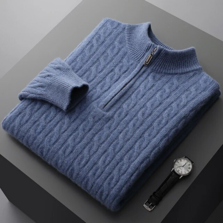 Casual warm autumn sweater for men, offering soft fabric and a stylish, relaxed fit.







