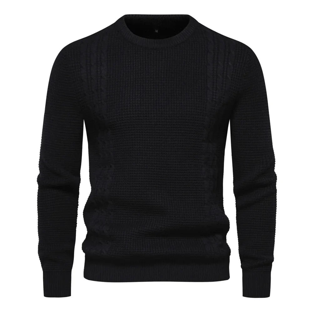 Soft and stylish classic warm sweater, perfect for layering on autumn days.