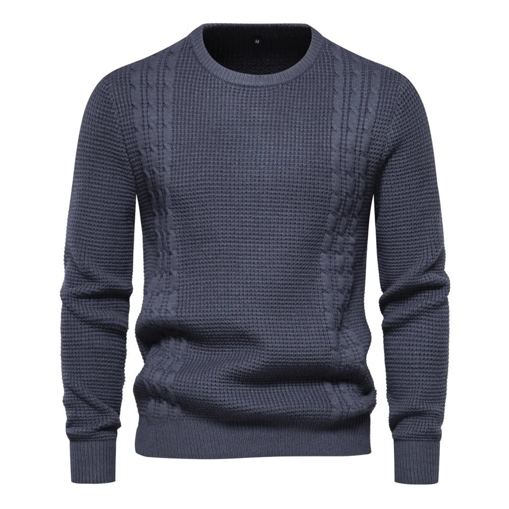 Soft and stylish classic warm sweater, perfect for layering on autumn days.