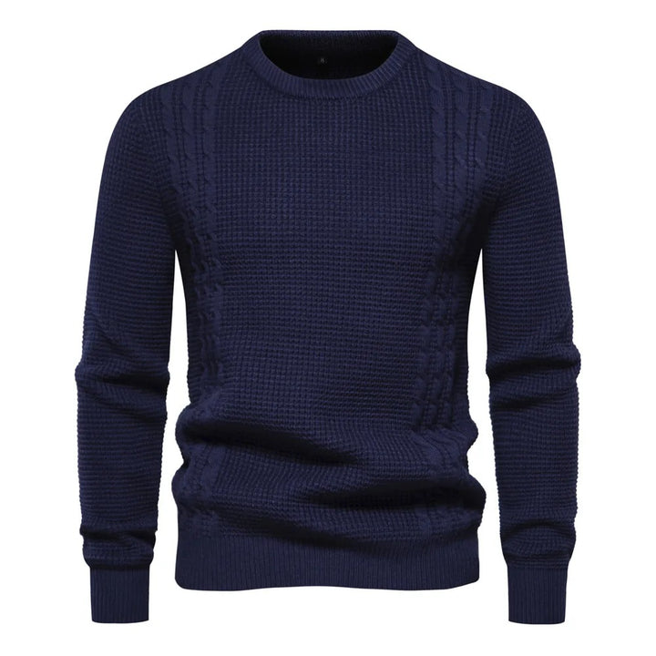 Soft and stylish classic warm sweater, perfect for layering on autumn days.