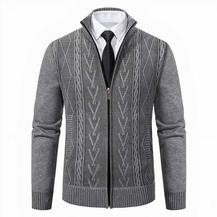 Stylish and cozy zip-up autumn cardigan for men, perfect for layering and staying warm.







