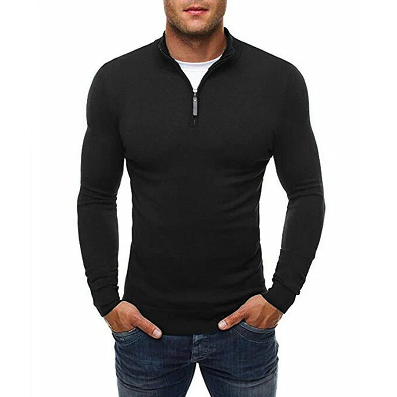 Cozy zip-up autumn sweater with a stylish design, perfect for layering on chilly days.







