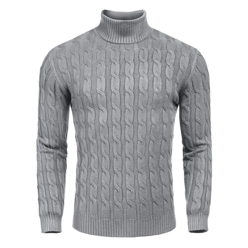 Elegant knitted turtleneck sweater with a soft, breathable fabric, perfect for stylish warmth on autumn days.