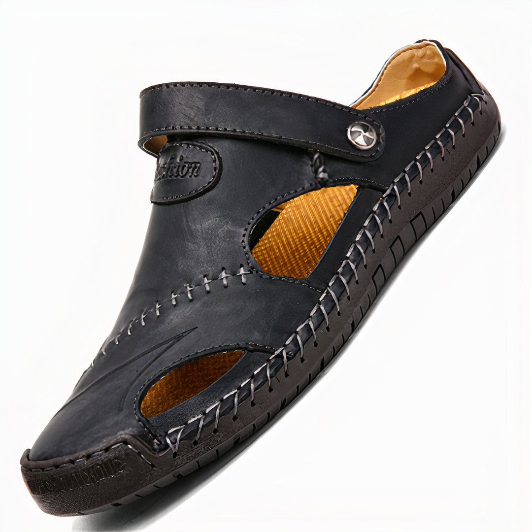 Elegant Men's Leather Sandals For Summer – Stylish, Breathable, And Perfect For Warm-Weather Comfort.