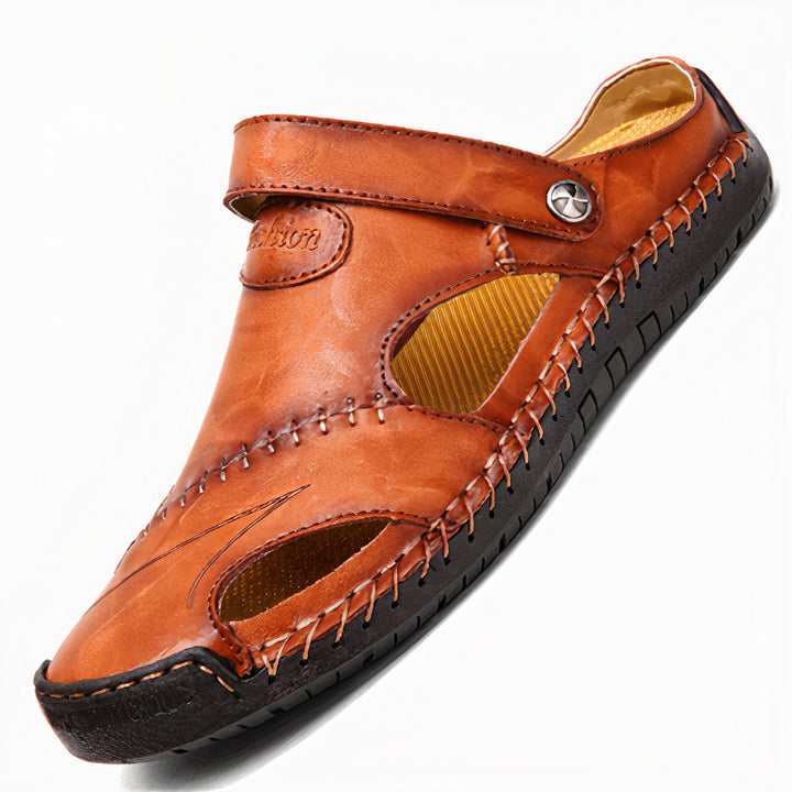 Elegant Men's Leather Sandals For Summer – Stylish, Breathable, And Perfect For Warm-Weather Comfort.