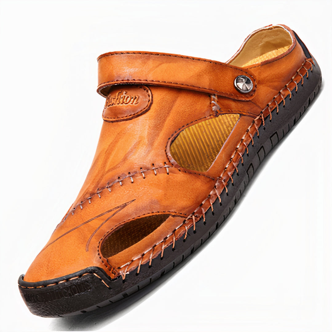 Elegant Men's Leather Sandals For Summer – Stylish, Breathable, And Perfect For Warm-Weather Comfort.