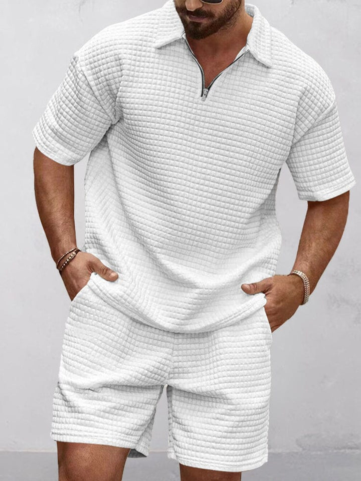 Elegant shirt and shorts summer set with a lightweight, breathable fabric and stylish fit, perfect for warm days and casual outings.