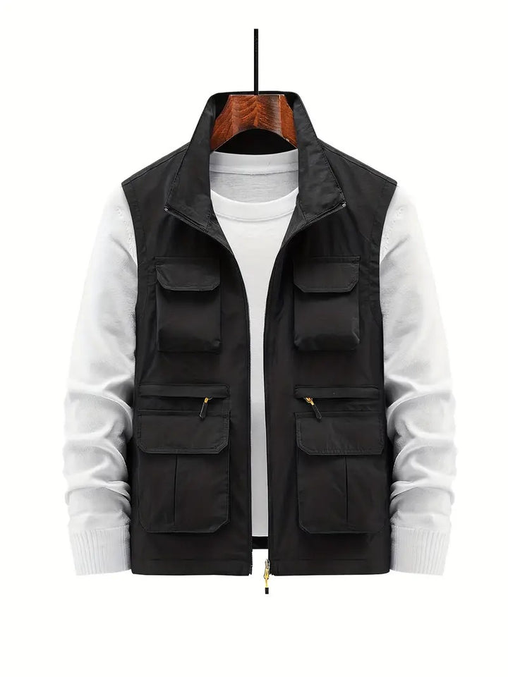 Stylish and cozy vest designed for autumn layering and comfort.