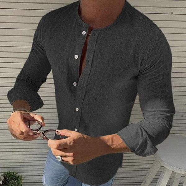 Luxury long-sleeve summer cotton shirt for men, breathable and stylish for warm-weather elegance.