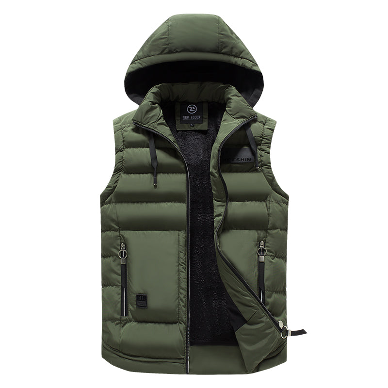 Men’s classic hooded vest for autumn, perfect for layering and staying warm on crisp days.







