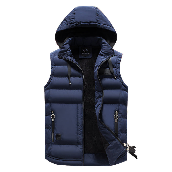 Men’s classic hooded vest for autumn, perfect for layering and staying warm on crisp days.







