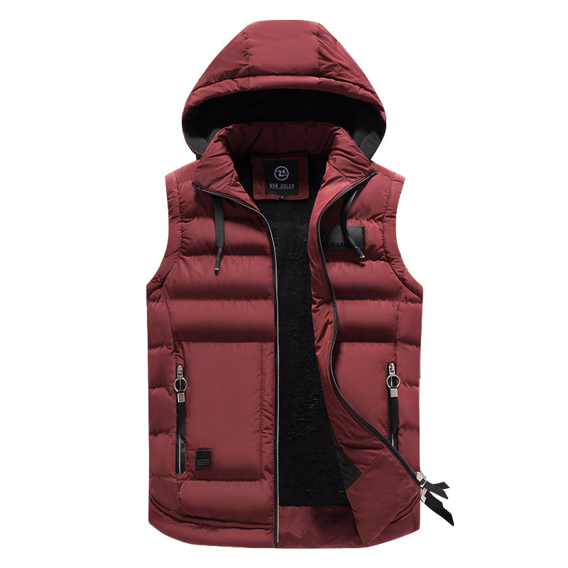 Men’s classic hooded vest for autumn, perfect for layering and staying warm on crisp days.







