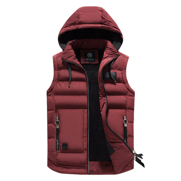 Men’s classic hooded vest for autumn, perfect for layering and staying warm on crisp days.







