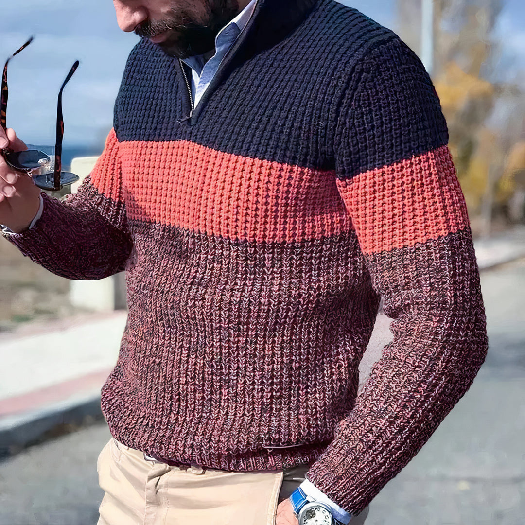 Soft and stylish men's cozy sweater, perfect for layering on autumn days.