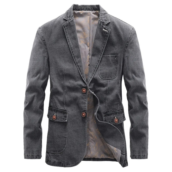  Men's high-quality denim jacket, perfect for layering and staying stylish on autumn days.







