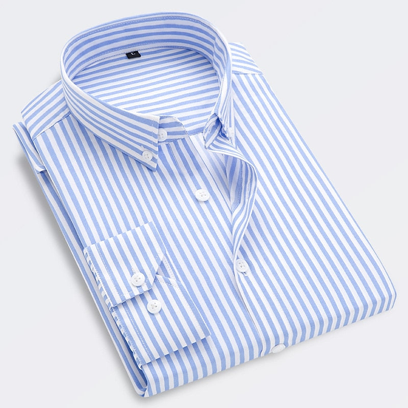 Men's striped shirt for casual summer occasions, lightweight and breathable for warm days.







