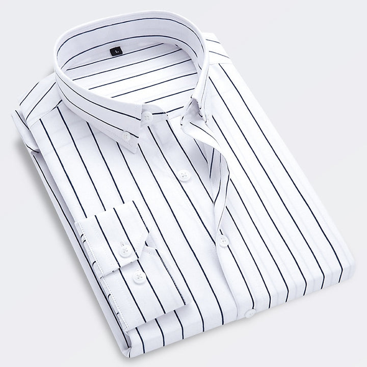 Men's striped shirt for casual summer occasions, lightweight and breathable for warm days.







