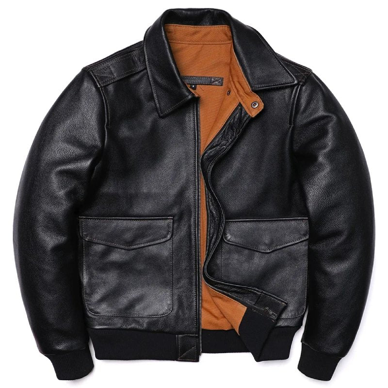 Premium Air Force leather jacket for men with a classic aviator design and high-quality leather finish.







