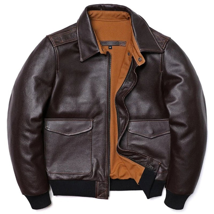 Premium Air Force leather jacket for men with a classic aviator design and high-quality leather finish.







