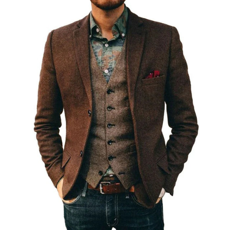 Premium blazer jacket for autumn, offering a stylish and sophisticated look for any occasion.







