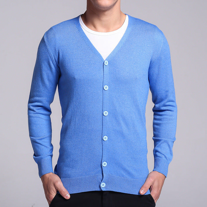 Men's premium elegant cardigan for autumn, offering warmth and style.







