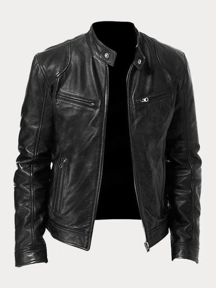 Premium leather jacket for autumn, featuring a timeless design and high-quality, durable material.