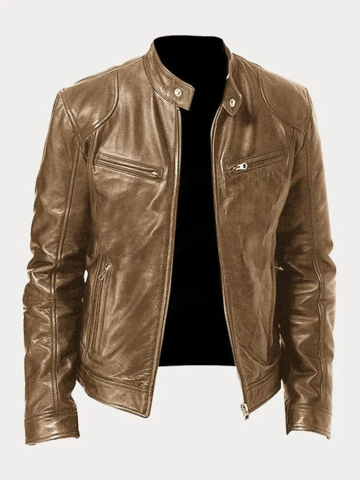 Premium leather jacket for autumn, featuring a timeless design and high-quality, durable material.