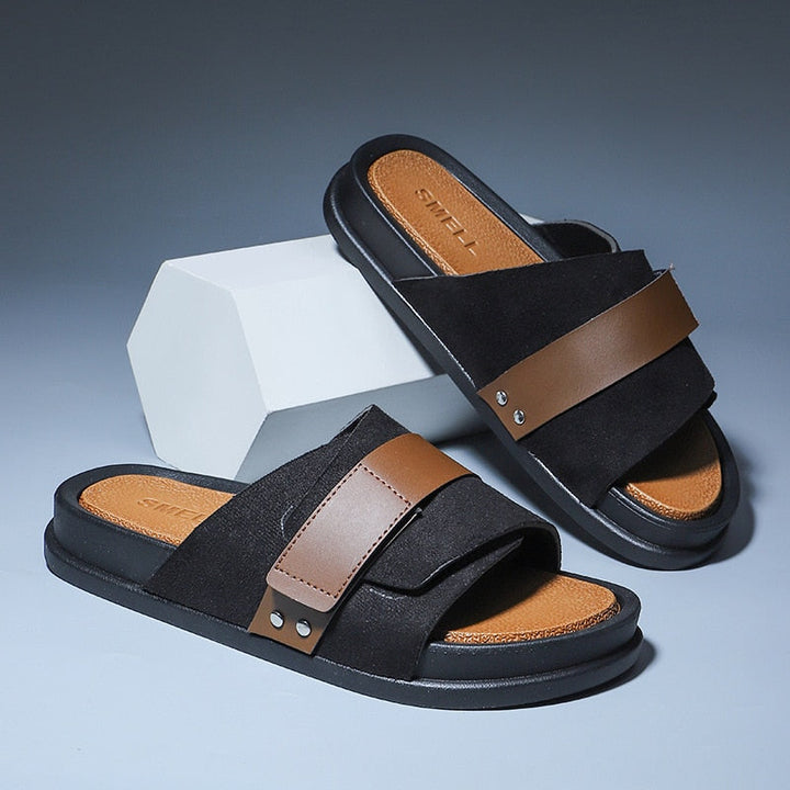 Premium men's leather sandals with a breathable and durable design, perfect for summer days and stylish comfort.







