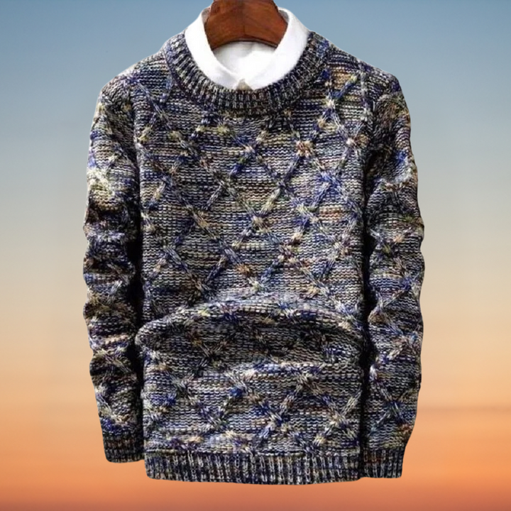 Sophisticated knit warm sweater for men, perfect for autumn days with a stylish and cozy design.







