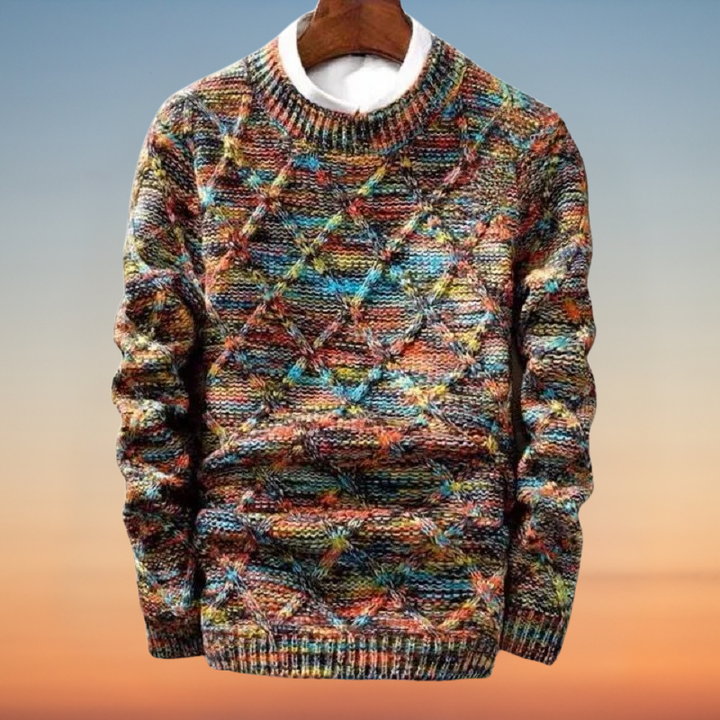 Sophisticated knit warm sweater for men, perfect for autumn days with a stylish and cozy design.







