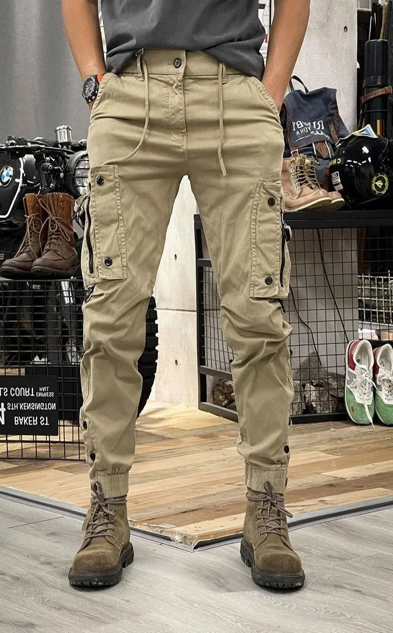  Tactical cargo pants for summer with breathable fabric and multiple pockets for outdoor adventures.







