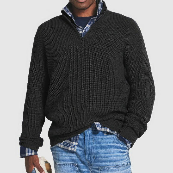 Basic autumn wool sweater for men, lightweight and breathable, ideal for layering on cool days.