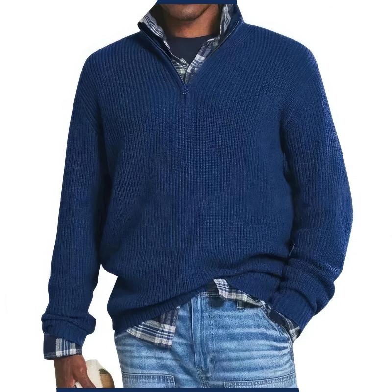 Basic autumn wool sweater for men, lightweight and breathable, ideal for layering on cool days.