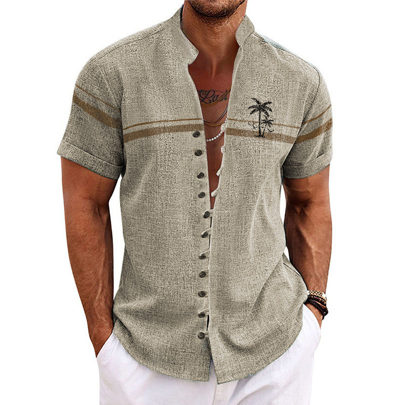  Breathable palm tree shirt with lightweight fabric and a relaxed fit, perfect for summer days.







