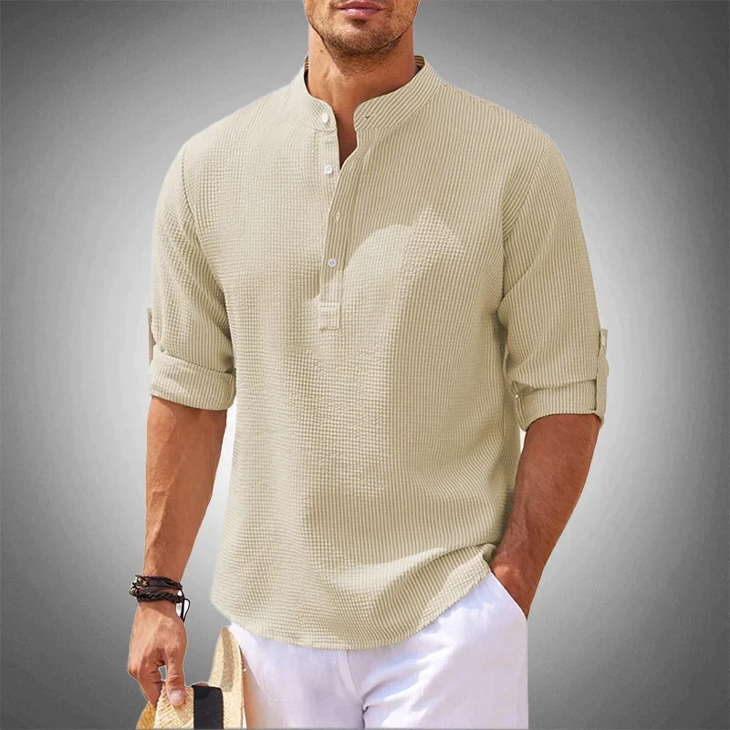 Breezy men's summer shirt with lightweight, breathable fabric and a relaxed fit, perfect for warm weather and versatile summer styling.