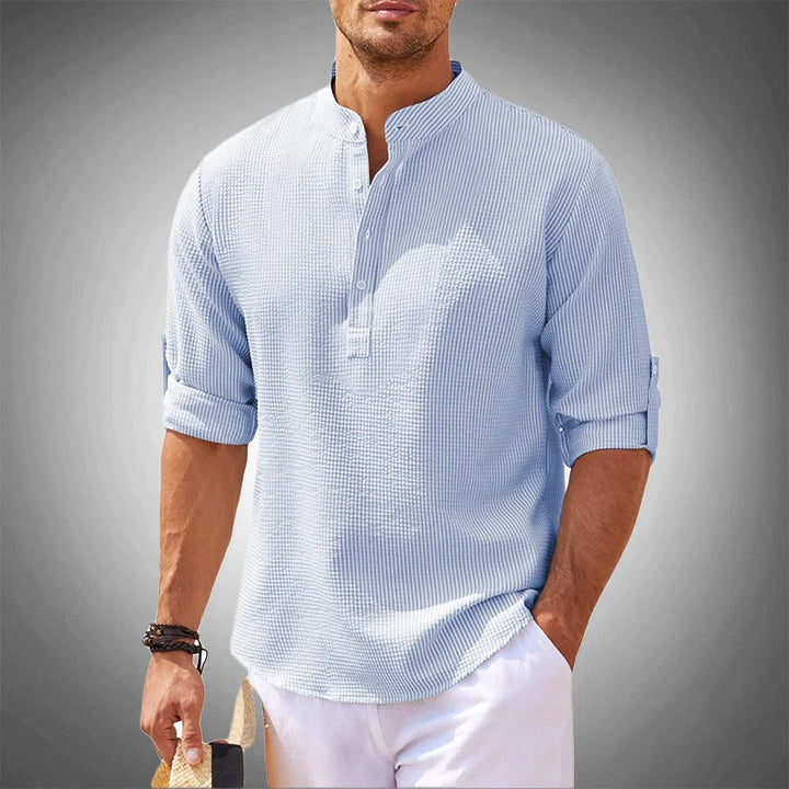 Breezy men's summer shirt with lightweight, breathable fabric and a relaxed fit, perfect for warm weather and versatile summer styling.