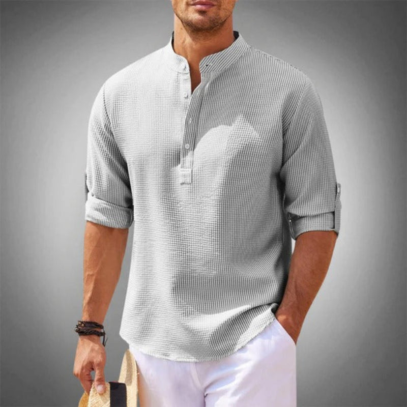 Breezy men's summer shirt with lightweight, breathable fabric and a relaxed fit, perfect for warm weather and versatile summer styling.