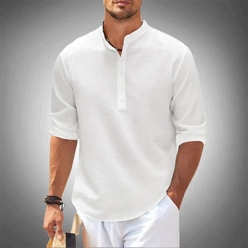 Breezy men's summer shirt with lightweight, breathable fabric and a relaxed fit, perfect for warm weather and versatile summer styling.