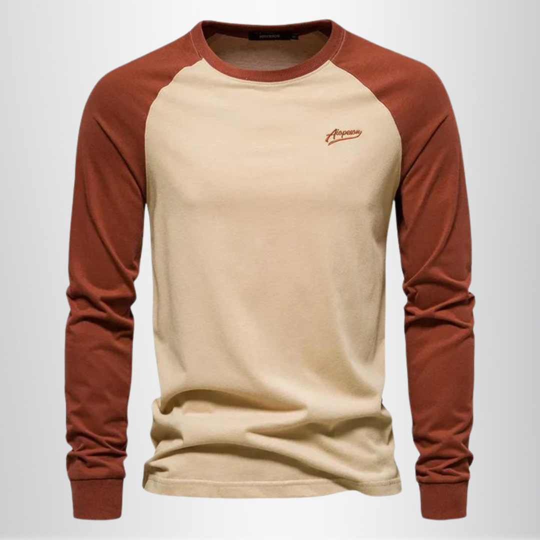 Casual everyday long sleeve T-shirt with a breathable, relaxed design, perfect for summer wear and versatile styling.