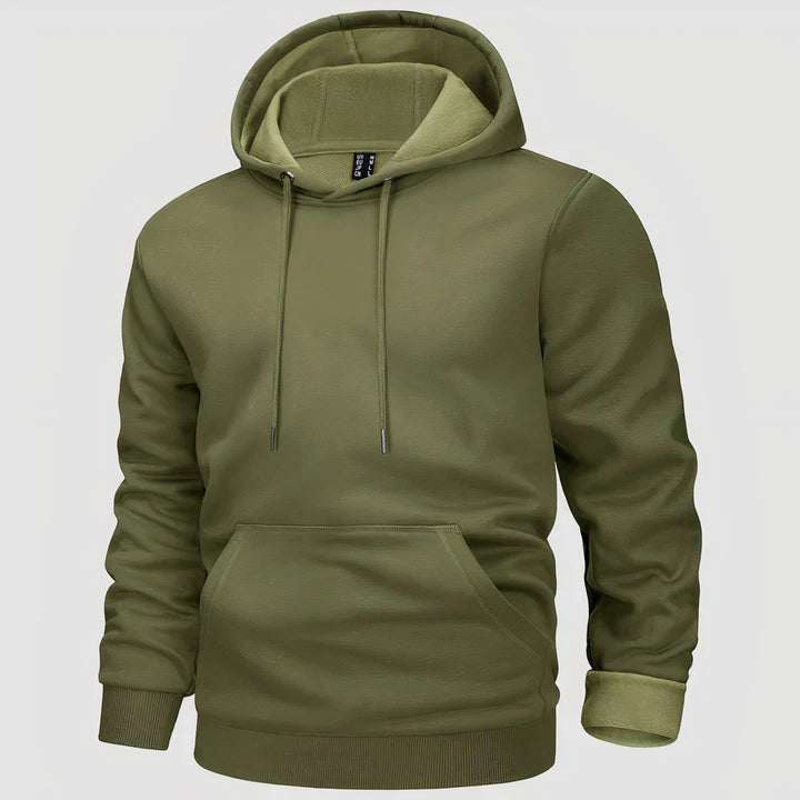 Casual fleece hoodie for autumn, perfect for staying warm and stylish on cool days.







