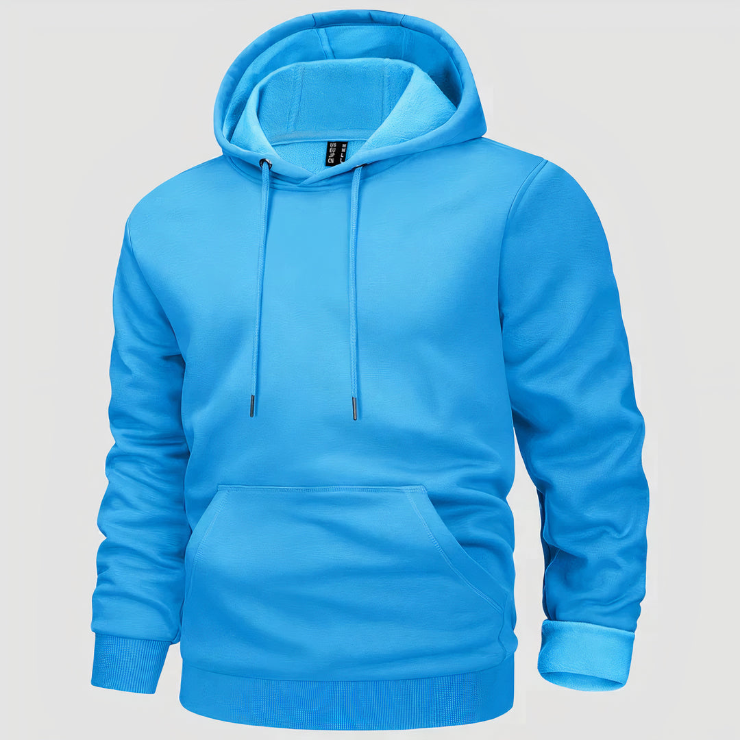 Casual fleece hoodie for autumn, perfect for staying warm and stylish on cool days.







