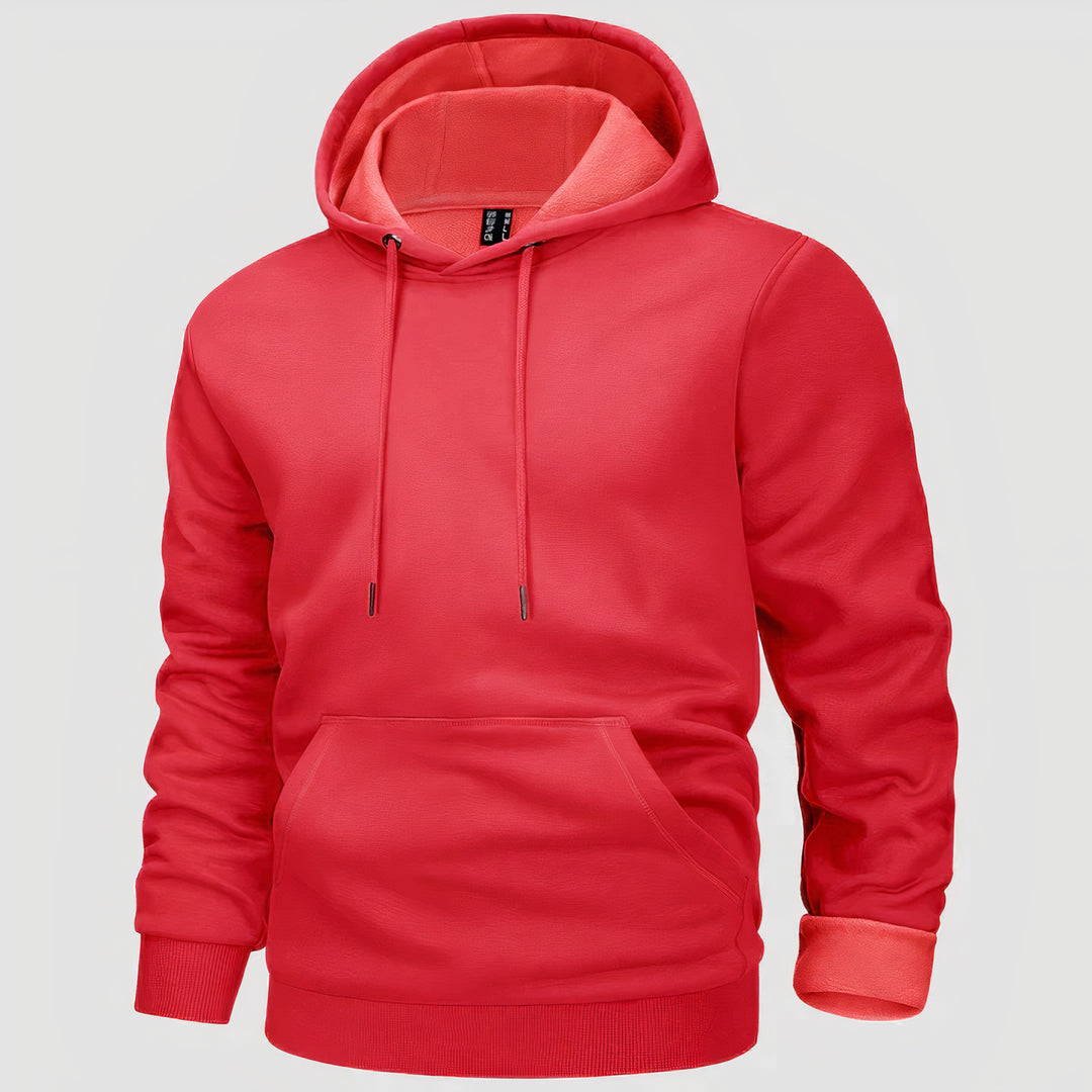 Casual fleece hoodie for autumn, perfect for staying warm and stylish on cool days.







