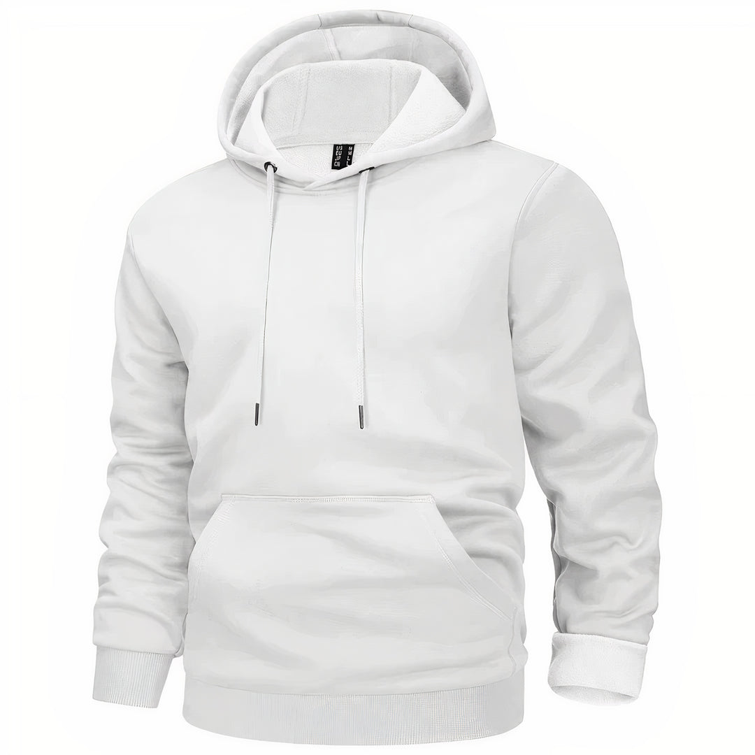 Casual fleece hoodie for autumn, perfect for staying warm and stylish on cool days.







