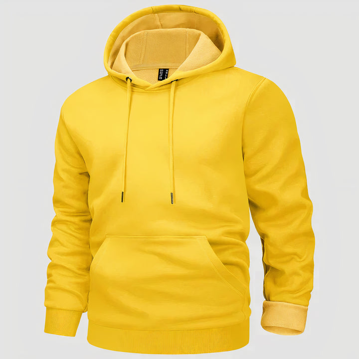 Casual fleece hoodie for autumn, perfect for staying warm and stylish on cool days.







