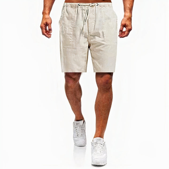 Casual linen shorts for men with a relaxed fit, ideal for summer days and warm-weather comfort.